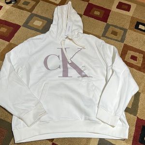 New Men’s XXL White Calvin Klein Monogram hoodie